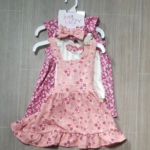 Just Lizzy Pink Floral Dress Set